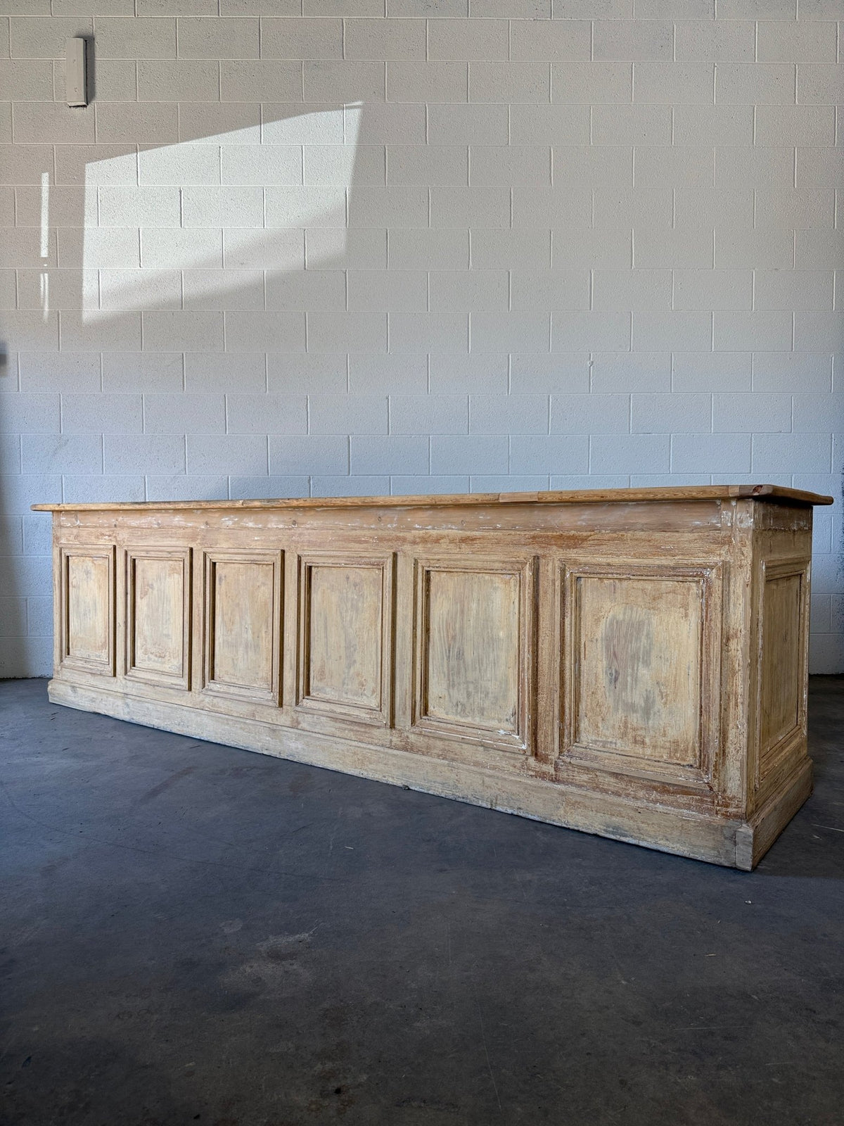 Incredible French antique pine shop counter/sideboard - House on Horizon