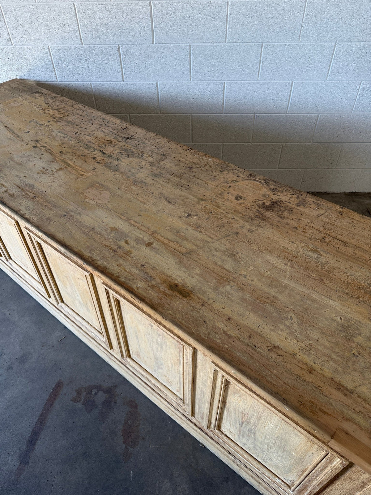 Incredible French antique pine shop counter/sideboard - House on Horizon