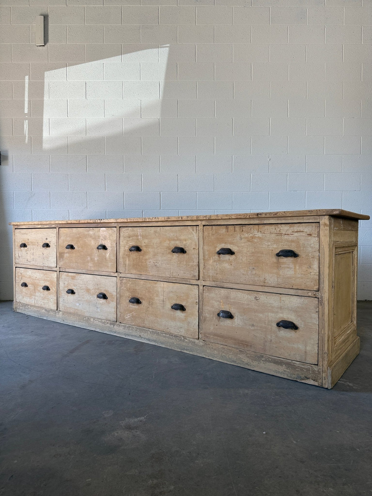 Incredible French antique pine shop counter/sideboard - House on Horizon