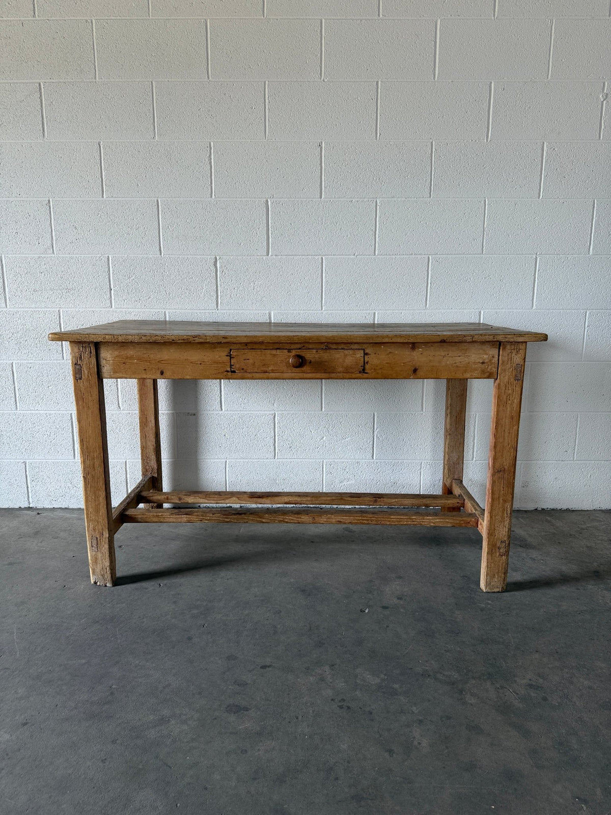 Irish pine prep table with double stretcher - House on Horizon