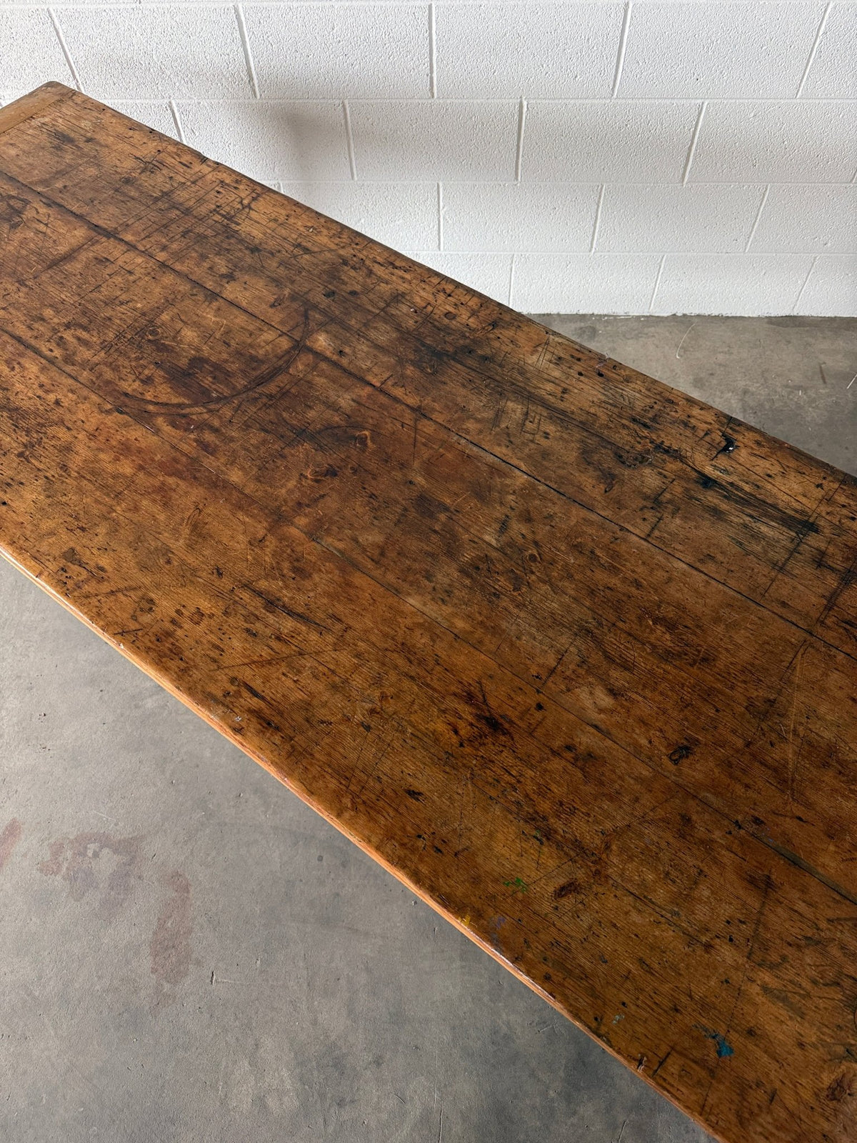 Large antique pine dining table - House on Horizon