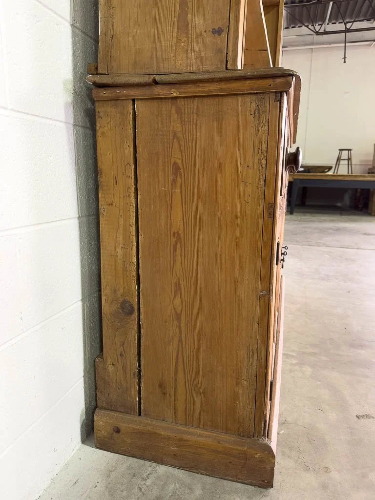 Mid-sized antique English pine kitchen hutch - House on Horizon