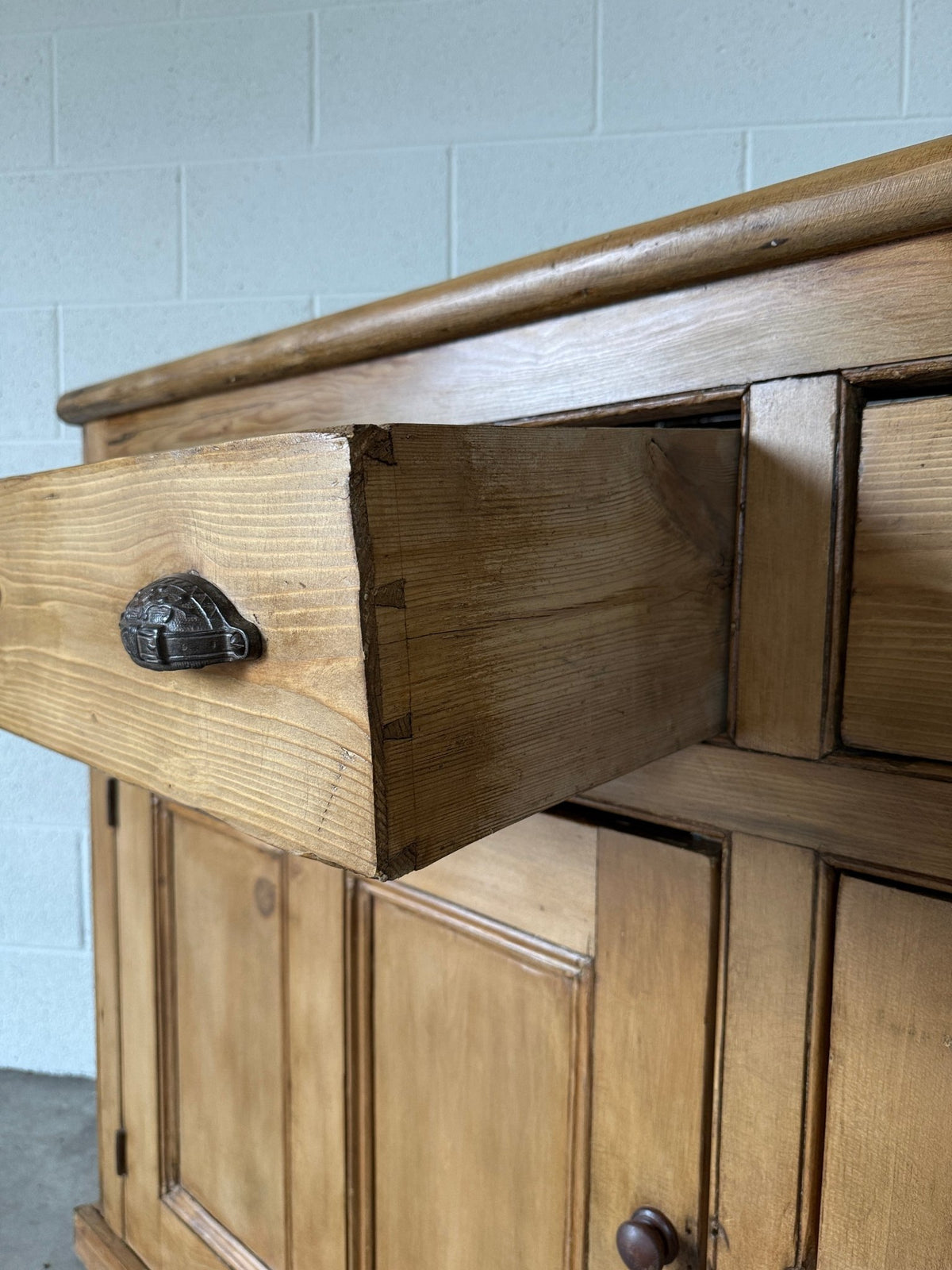 Monumental antique pine sideboard - House on Horizon