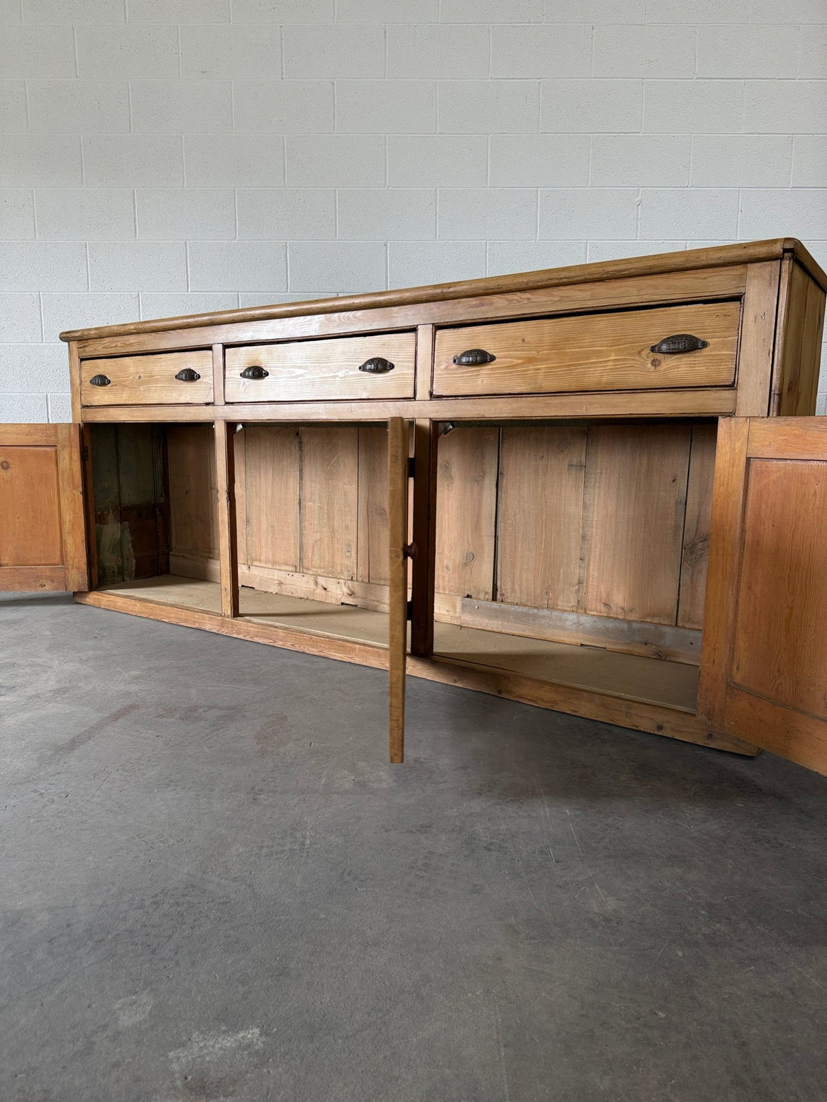 Monumental antique pine sideboard - House on Horizon