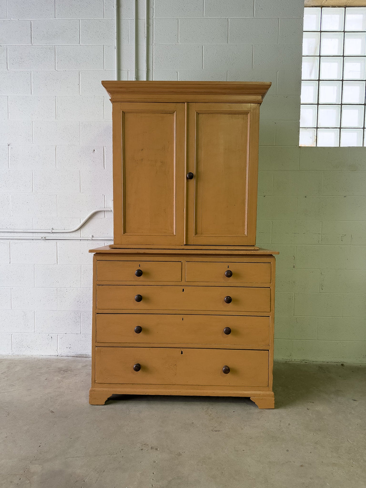 Painted antique pine housekeepers cupboard - House on Horizon