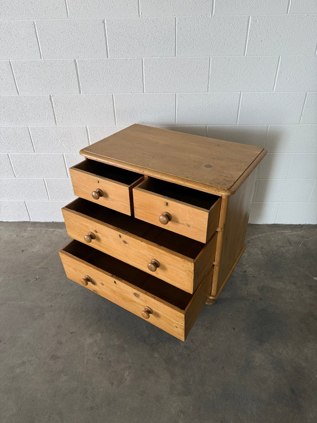 Petite antique pine chest of drawers - House on Horizon