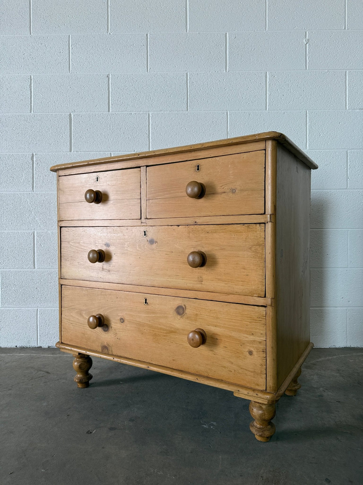Petite antique pine chest of drawers - House on Horizon