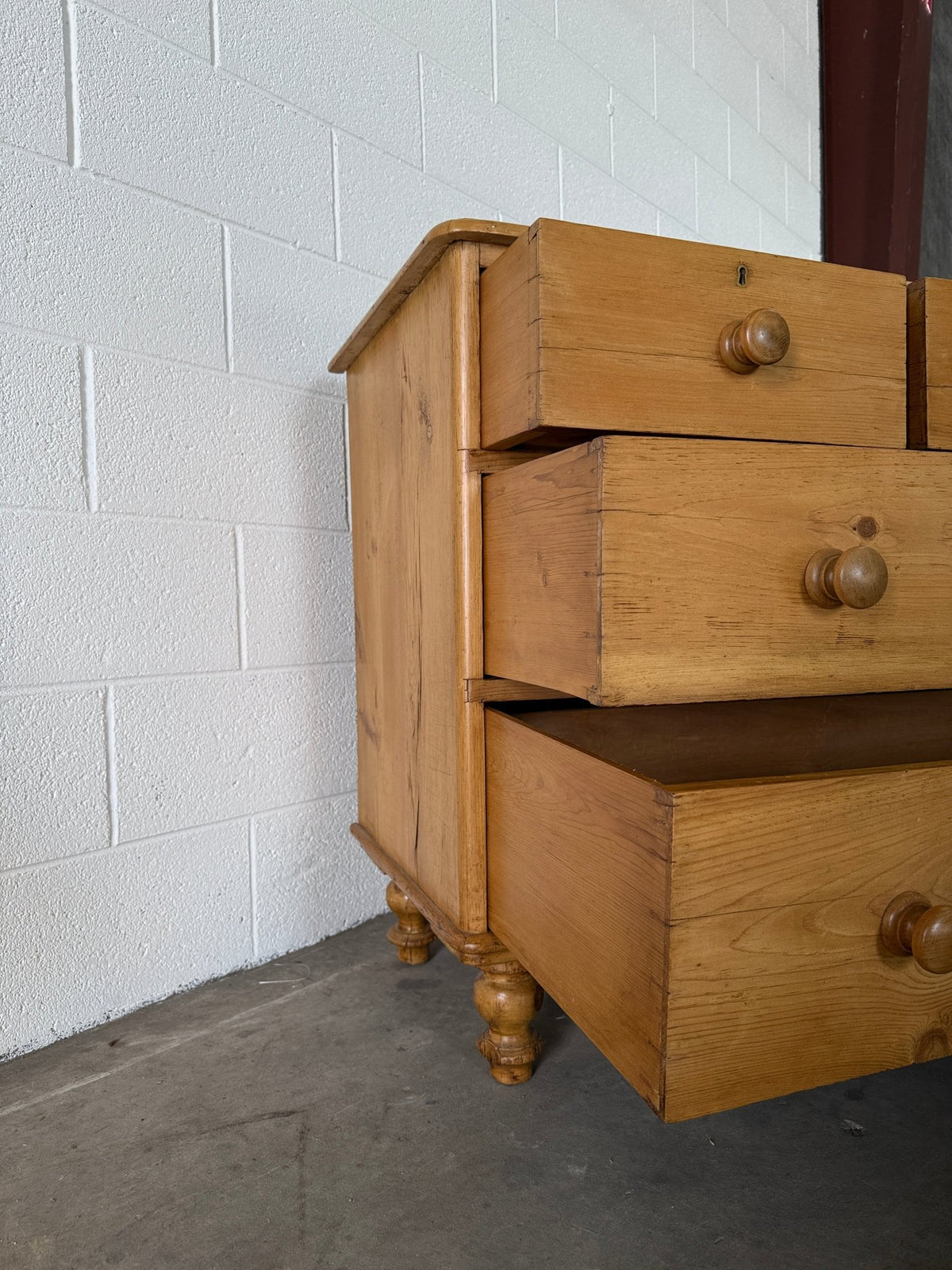 Petite antique pine chest of drawers - House on Horizon