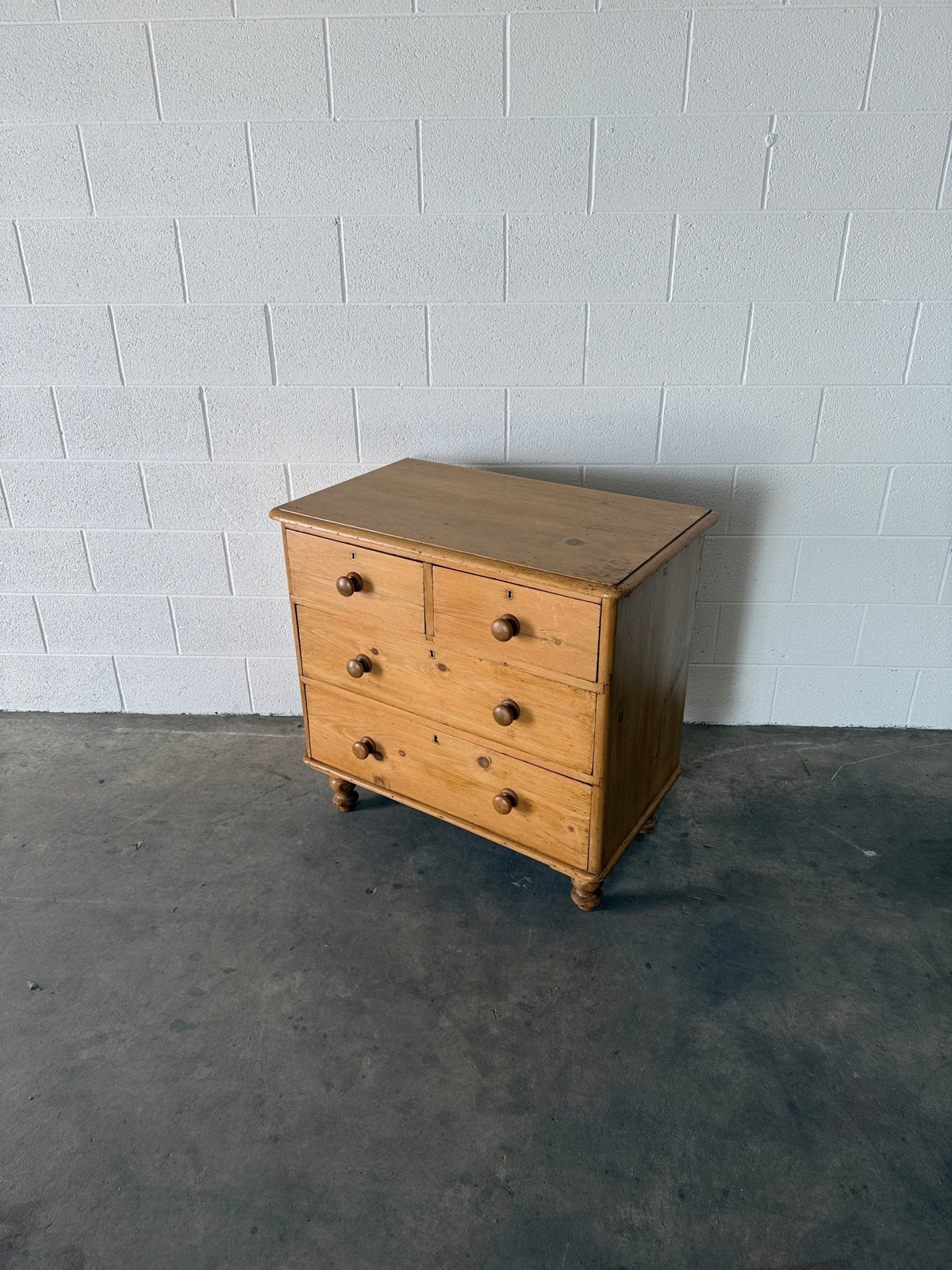 Petite antique pine chest of drawers - House on Horizon