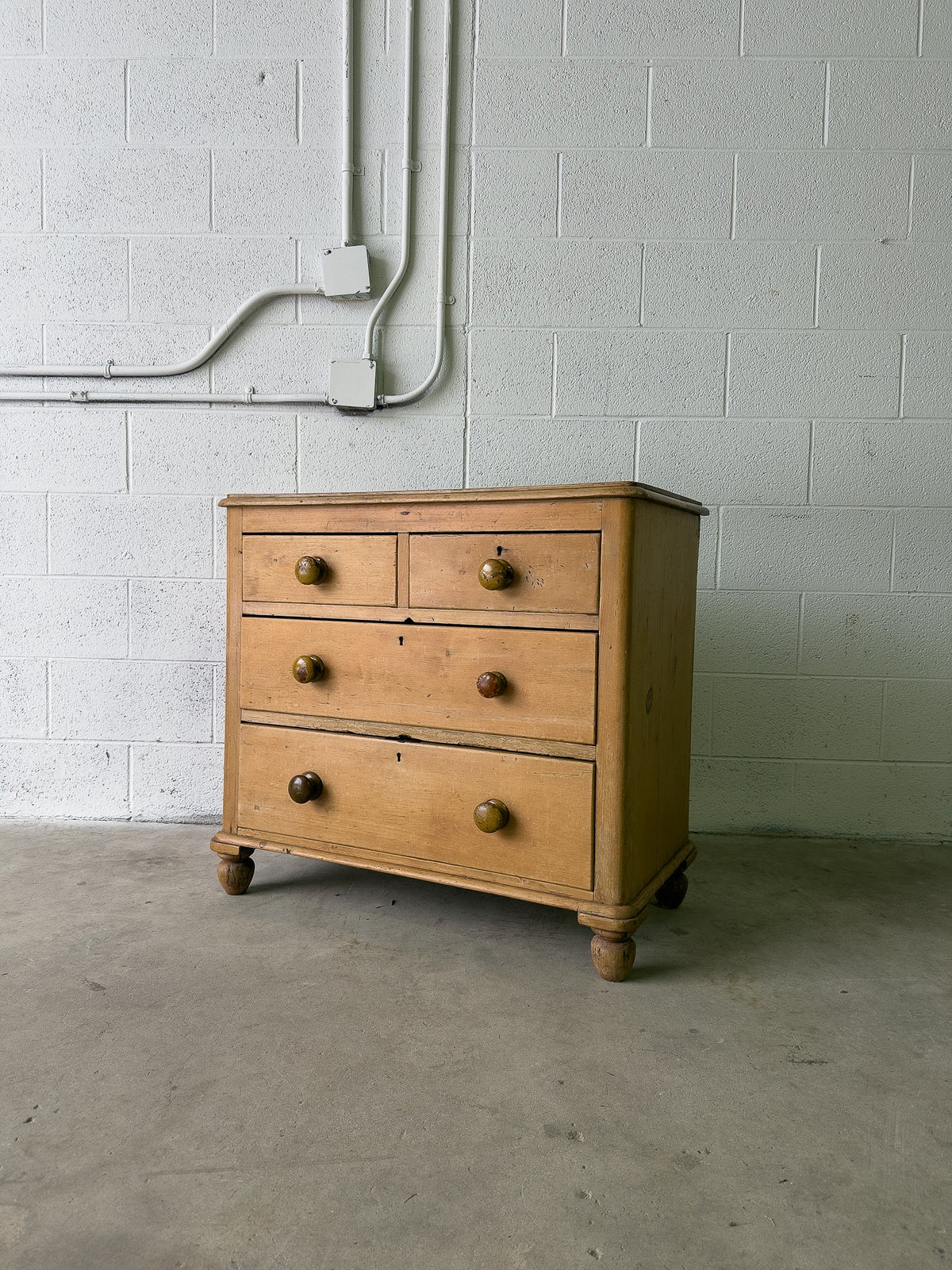 Petite antique pine chest of drawers - House on Horizon