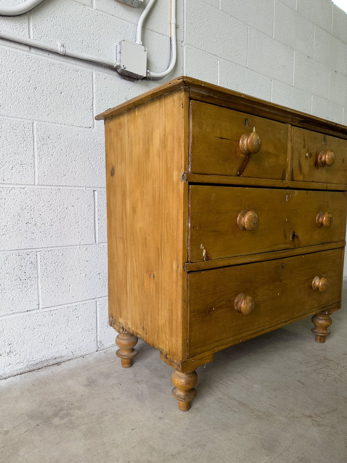 Petite English antique pine drawers - House on Horizon