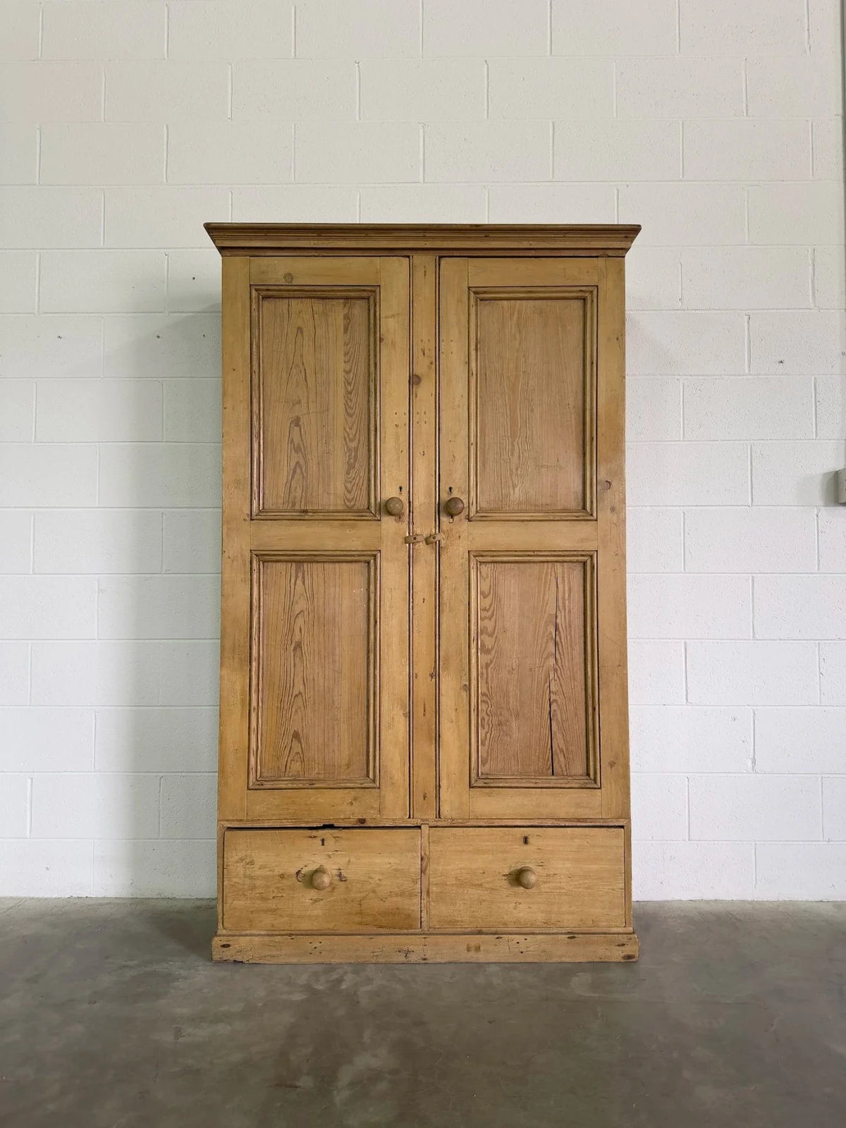 Possibly Irish Antique Pine Cupboard with Drawers - House on Horizon
