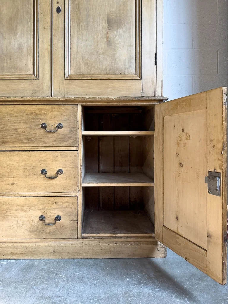 Unique English pine linen press