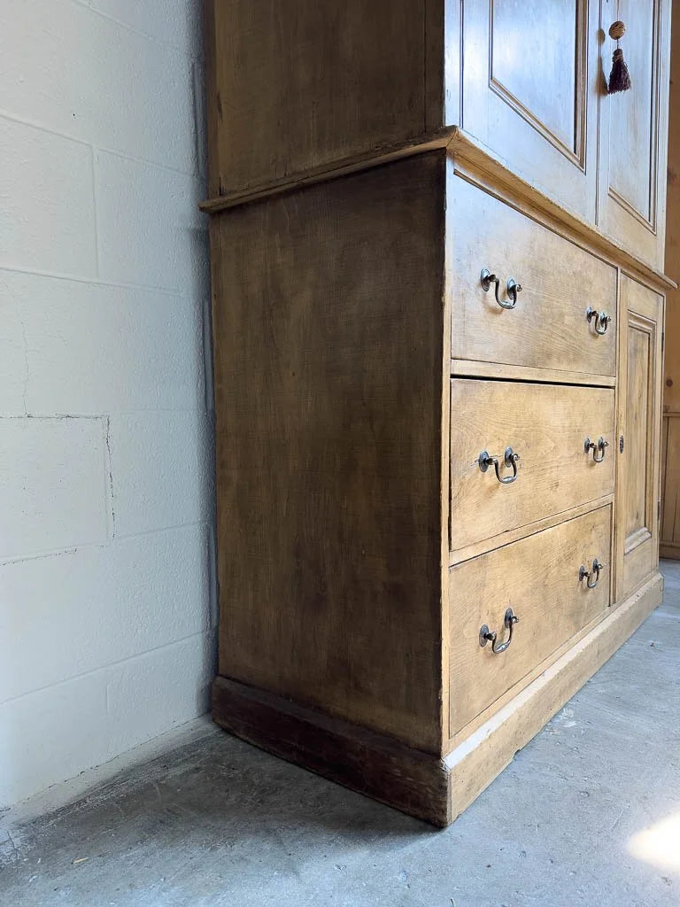 Unique English pine linen press