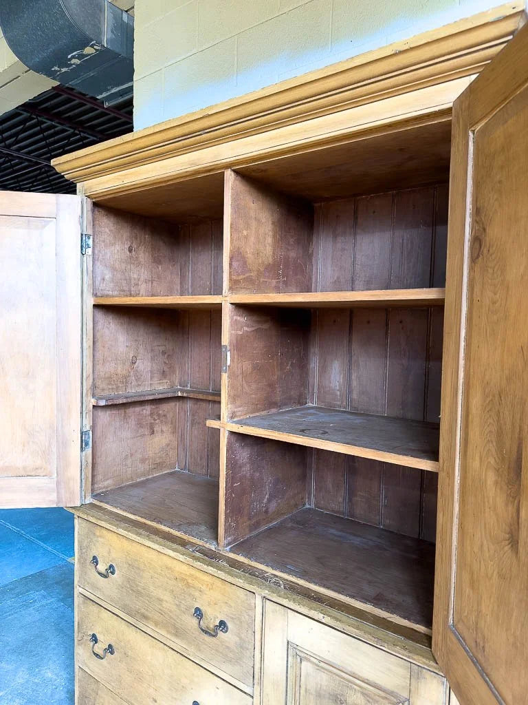 Unique English pine linen press