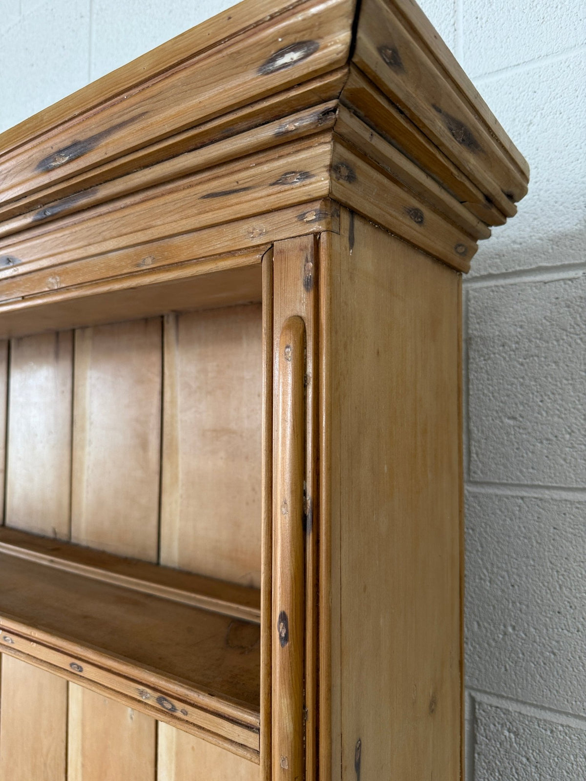 Scalloped Victorian pine kitchen dresser - House on Horizon
