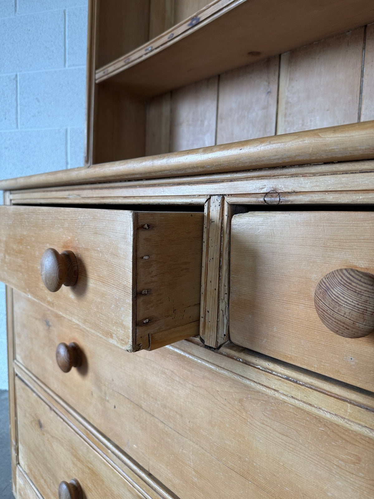 Scalloped Victorian pine kitchen dresser - House on Horizon