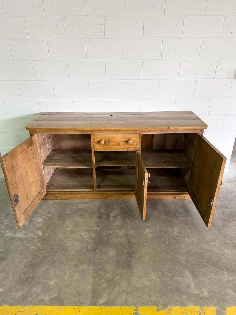 English pine sideboard with a planked top