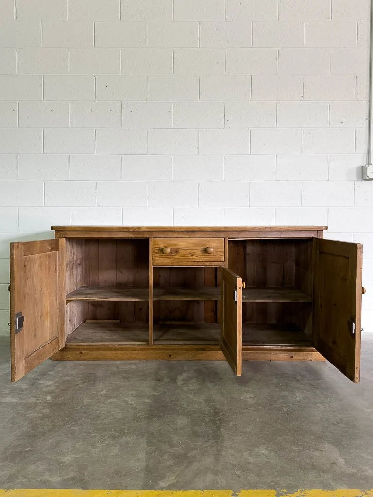 English pine sideboard with a planked top