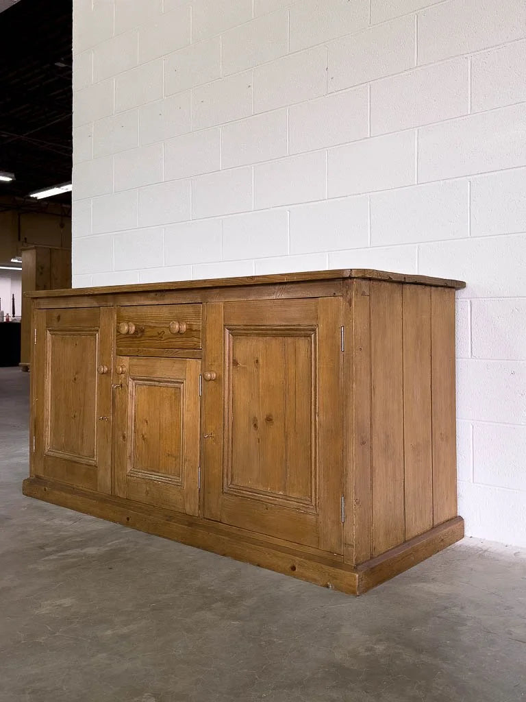 English pine sideboard with a planked top