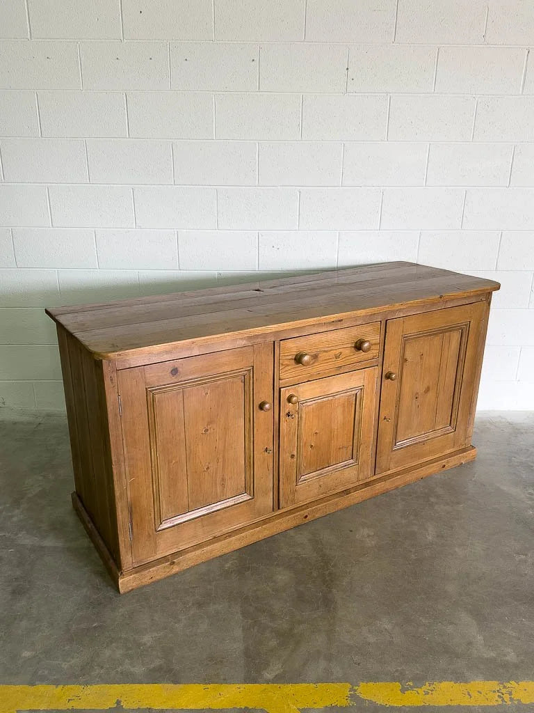 English pine sideboard with a planked top
