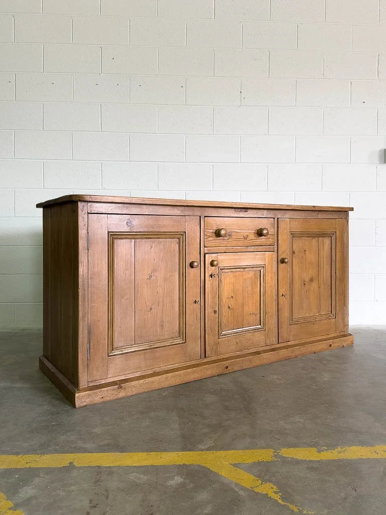 English pine sideboard with a planked top