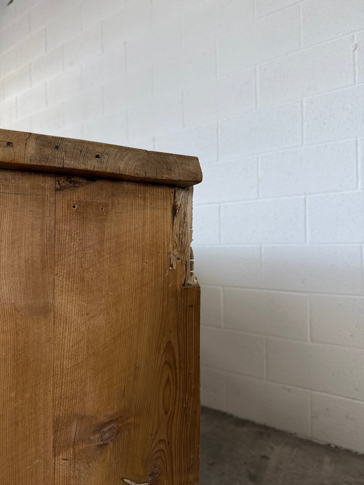 Simple antique pine sideboard with four doors - House on Horizon