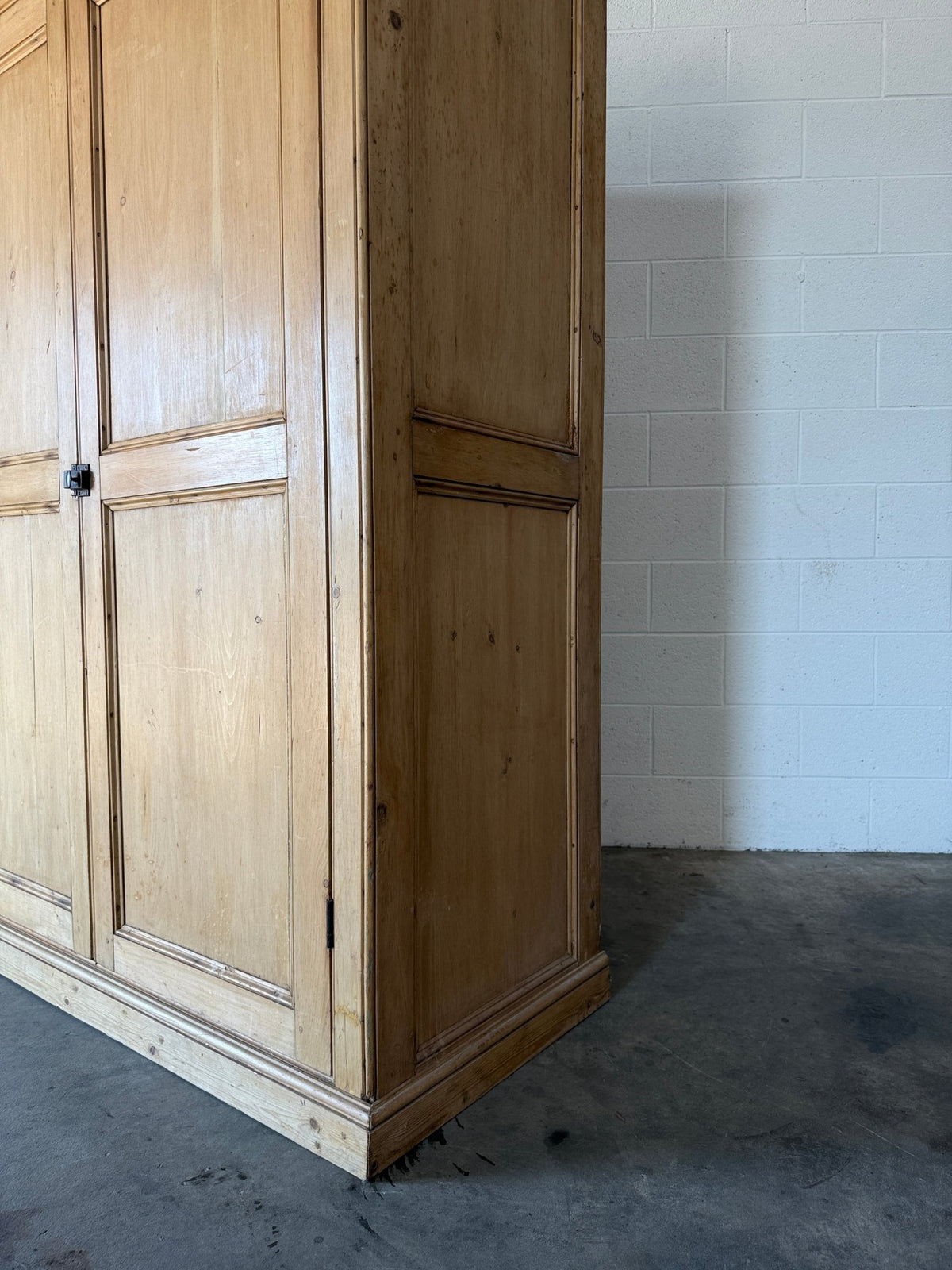 Simple Two Door Antique Pine Wardrobe - House on Horizon