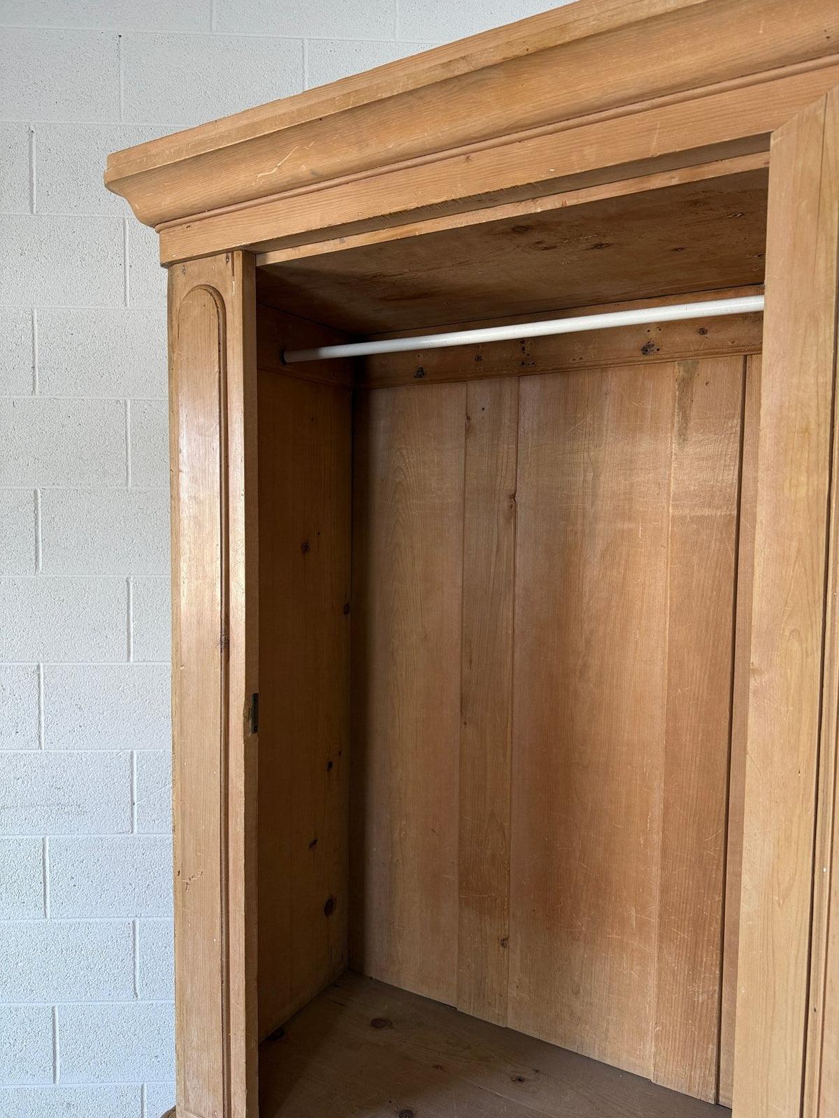 Single antique pine wardrobe with drawers at the base - House on Horizon