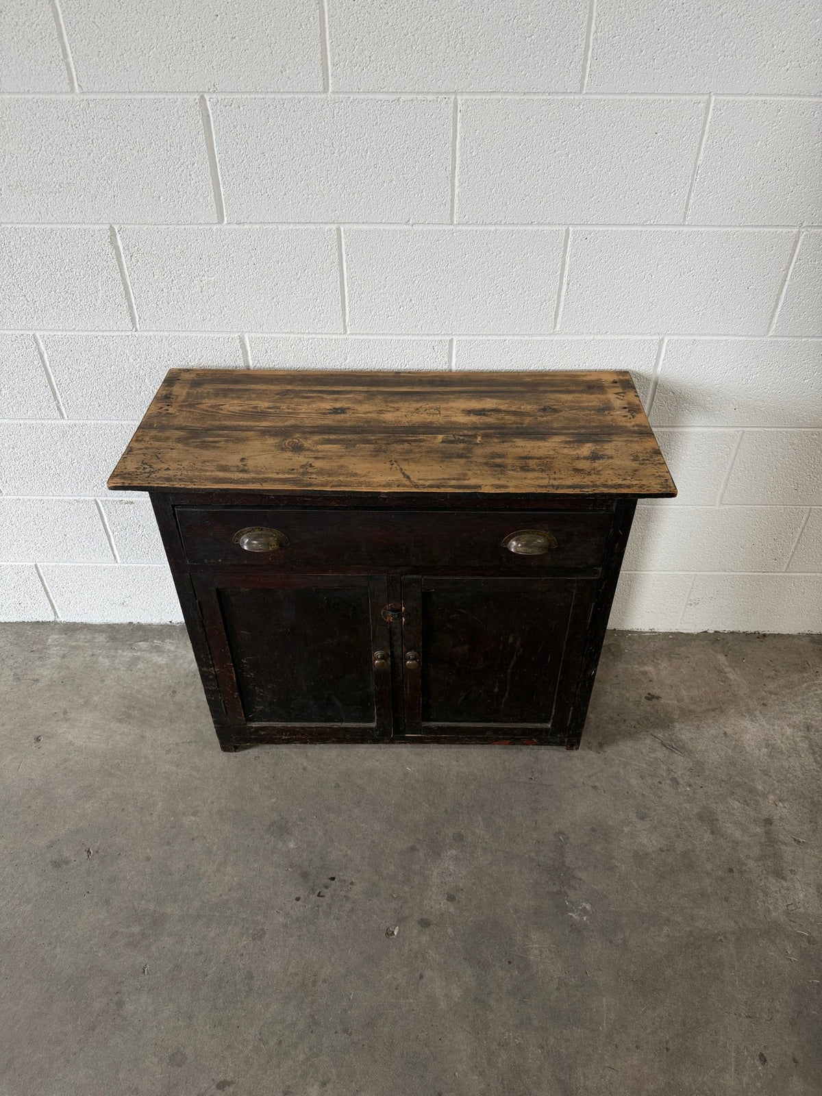 Small European painted pine cupboard - House on Horizon