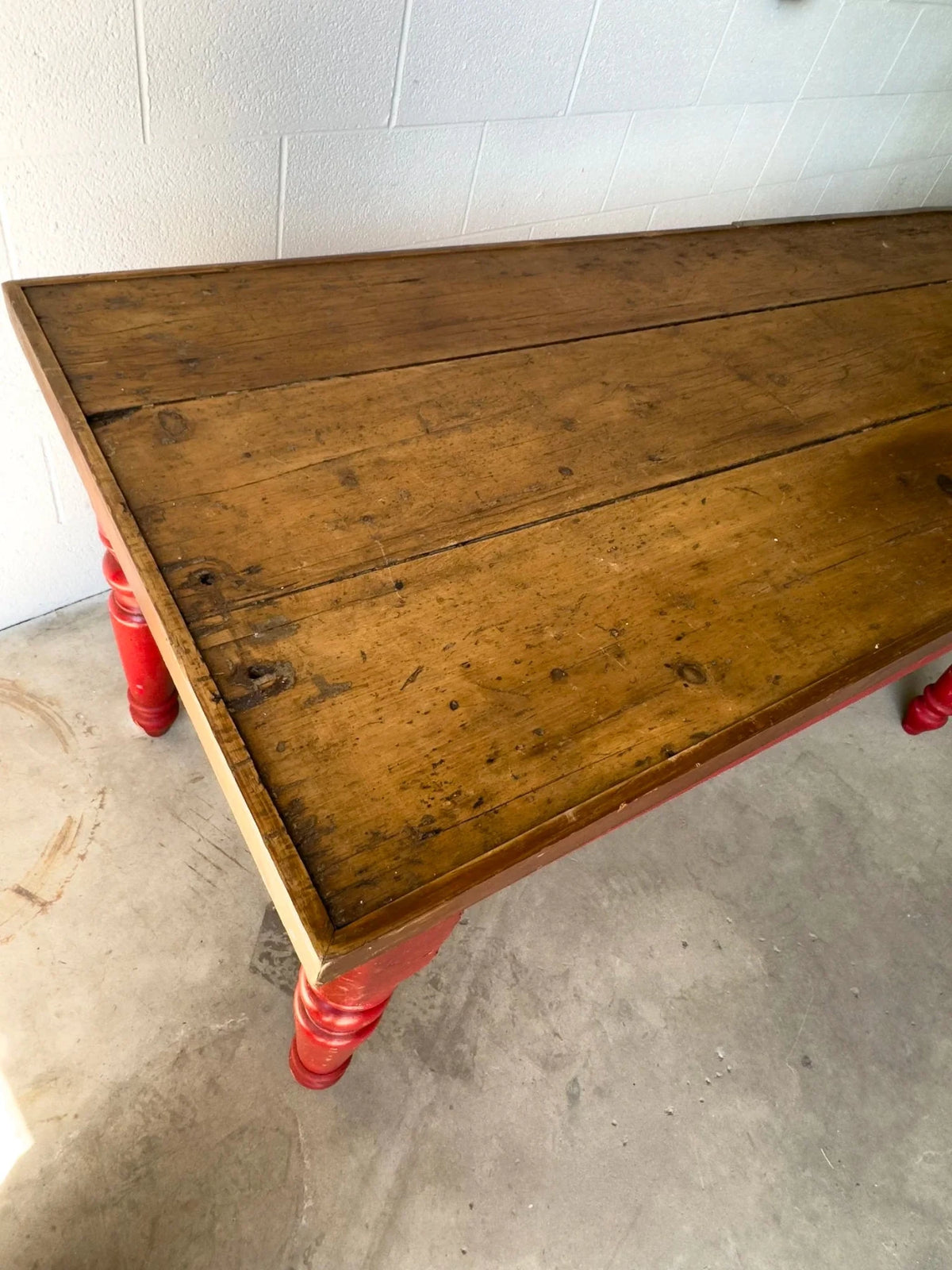 Stunning antique mill table - House on Horizon