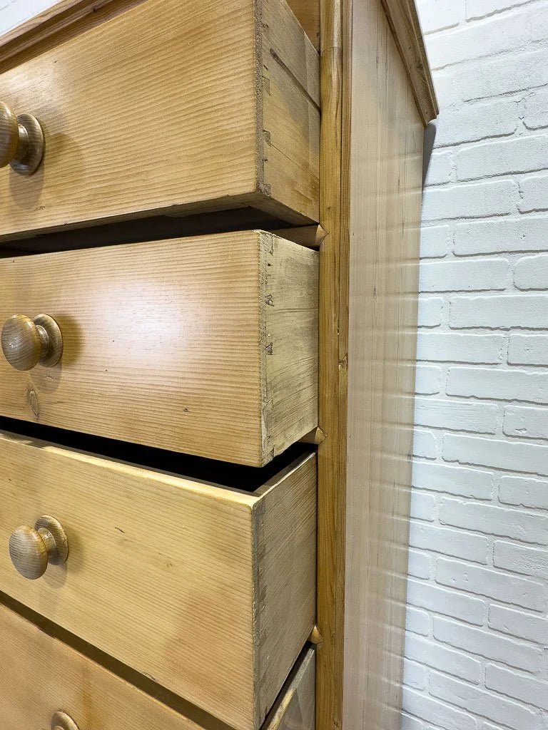 Tall antique pine chest of drawers - House on Horizon