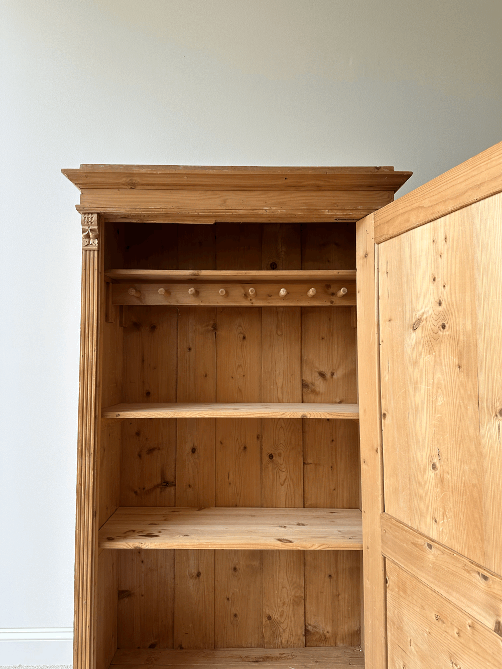 Antique victorian pine armoire