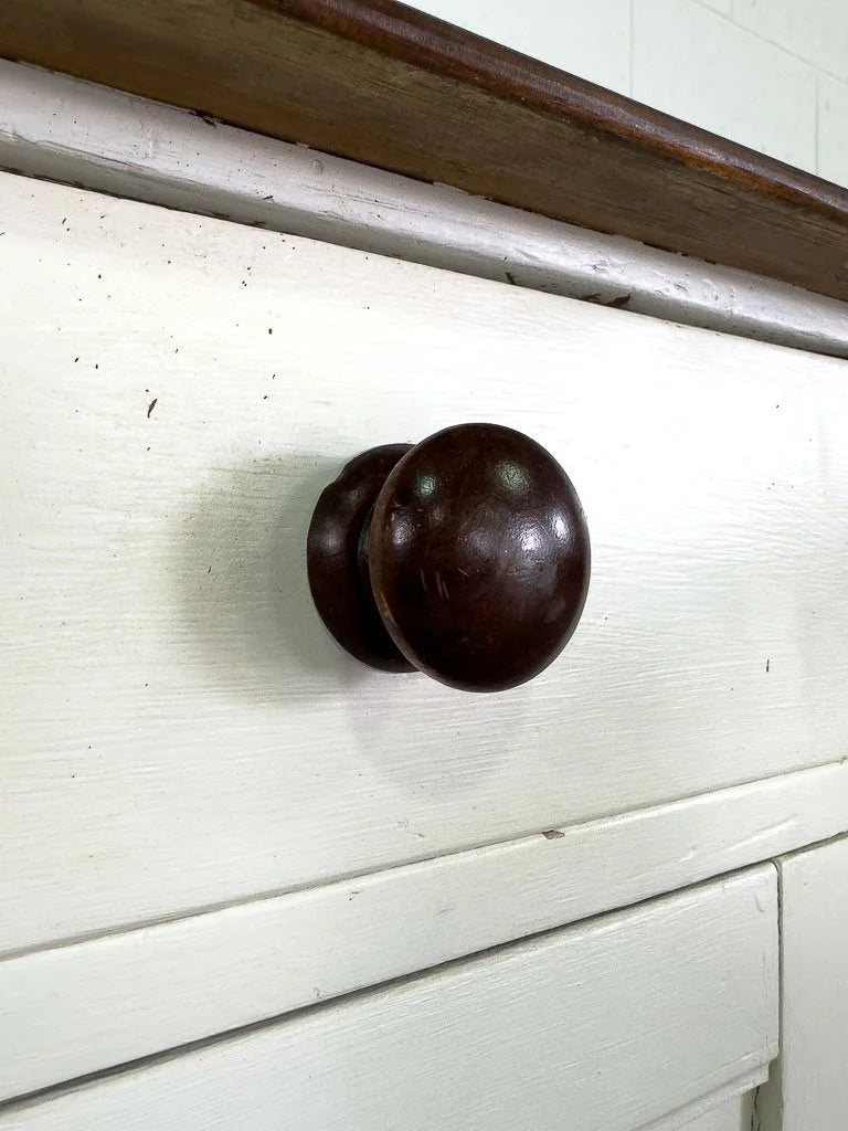 Two door antique cupboard painted in white - House on Horizon