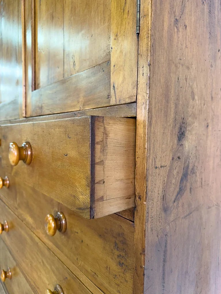 Victorian fruitwood linen press - House on Horizon