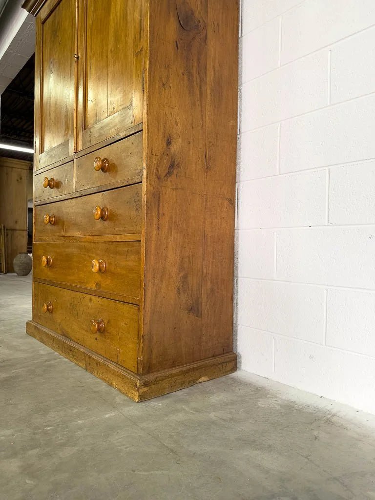 Victorian fruitwood linen press - House on Horizon
