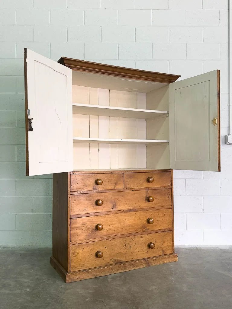 Victorian fruitwood linen press - House on Horizon