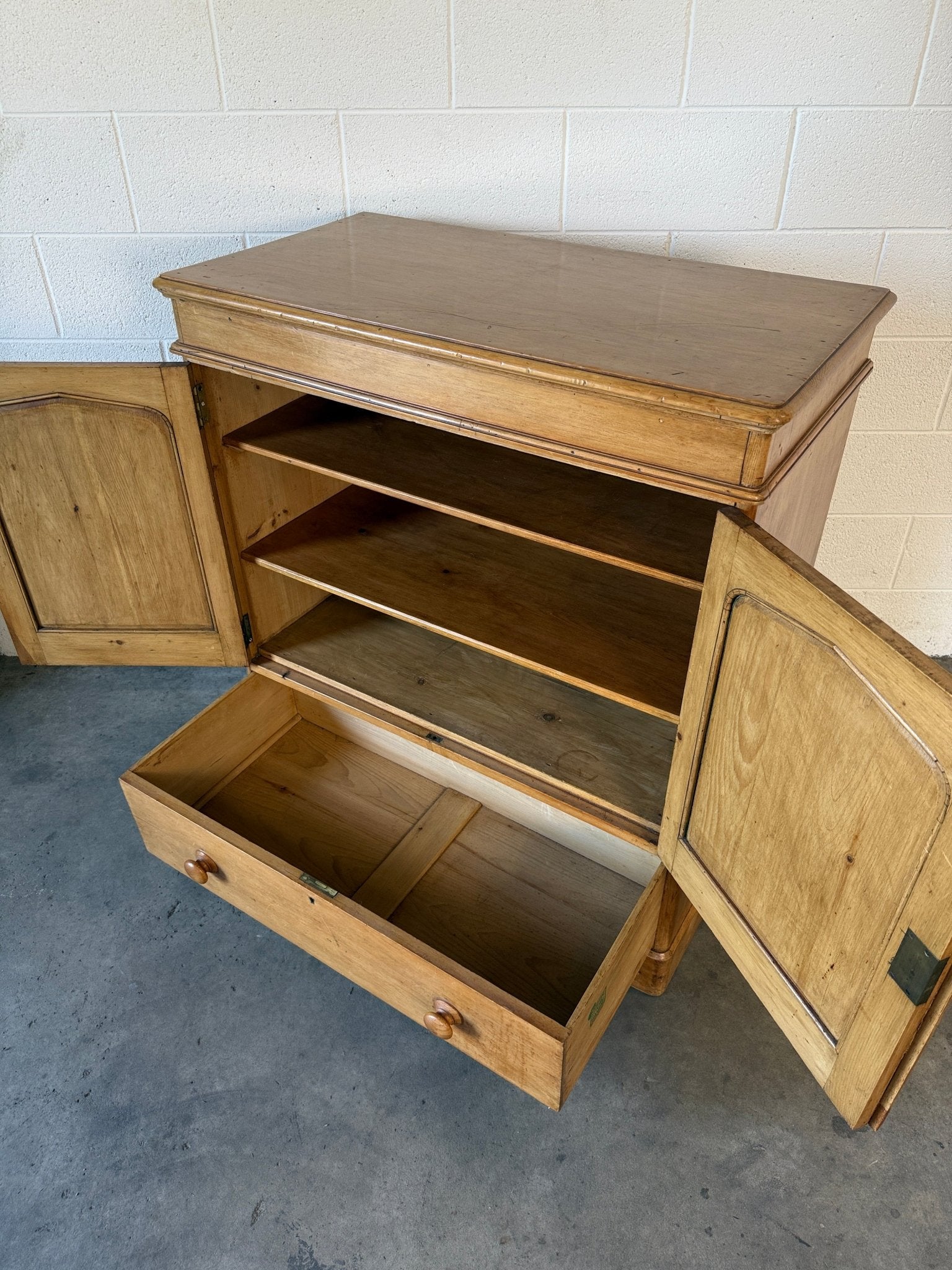 Victorian Pine Cupboard with Removable Shelves - House on Horizon