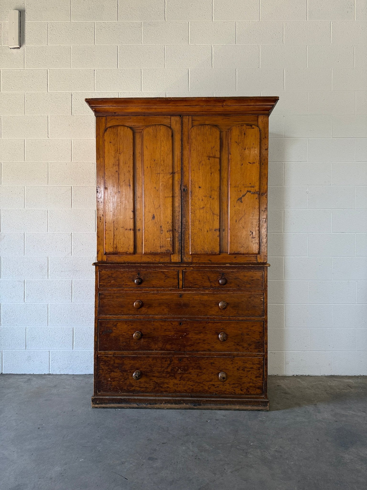 Victorian pine press with shelved interior - House on Horizon