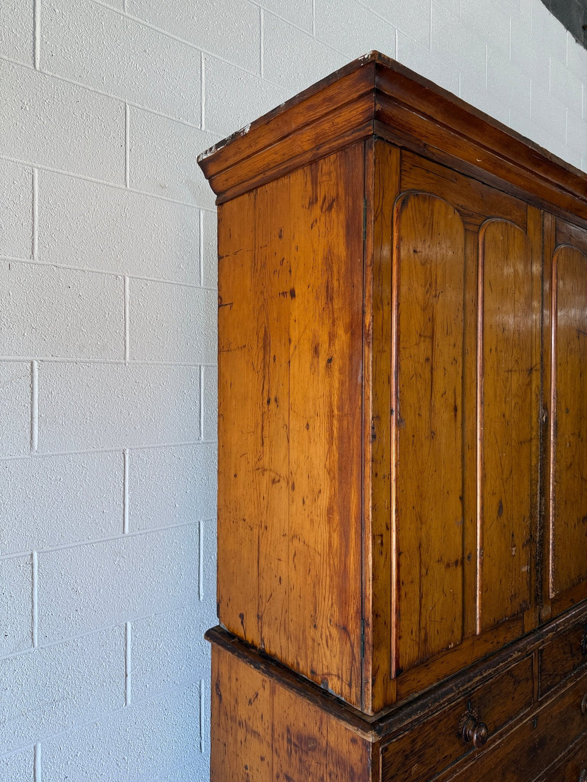 Victorian pine press with shelved interior - House on Horizon