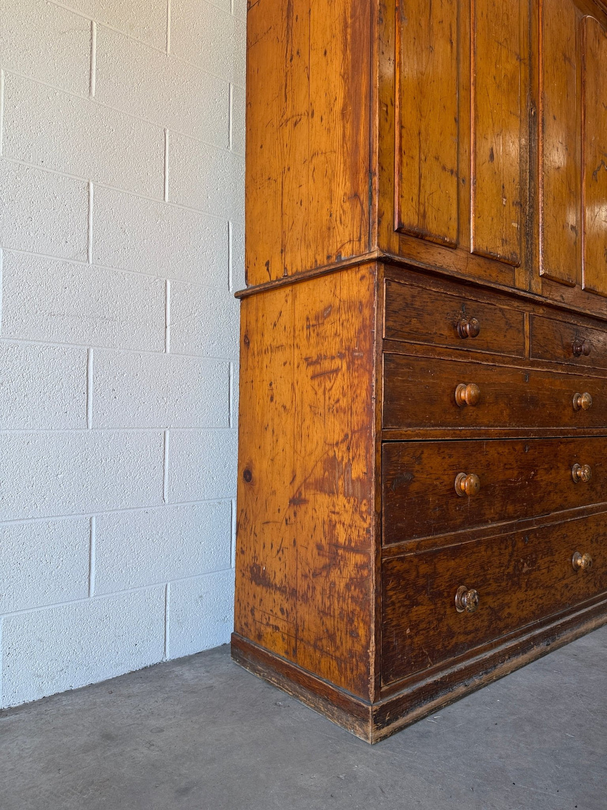 Victorian pine press with shelved interior - House on Horizon