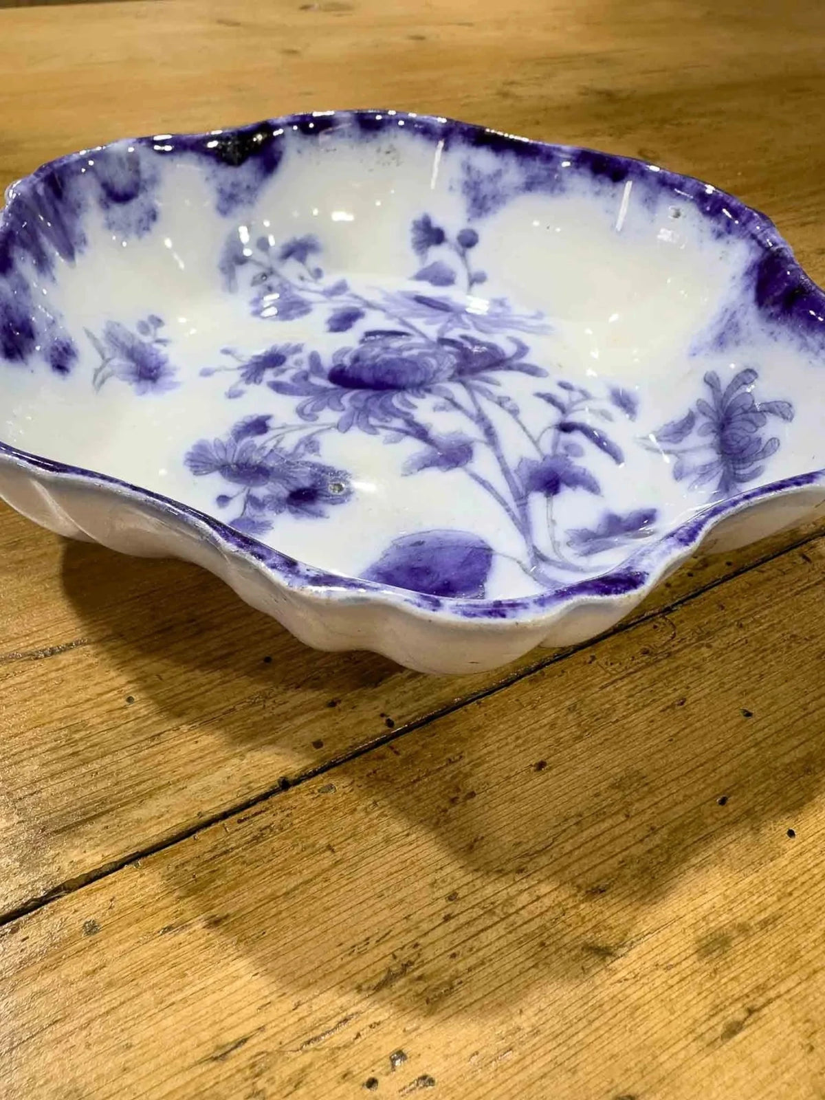 Vintage blue and white trinket dish - House on Horizon