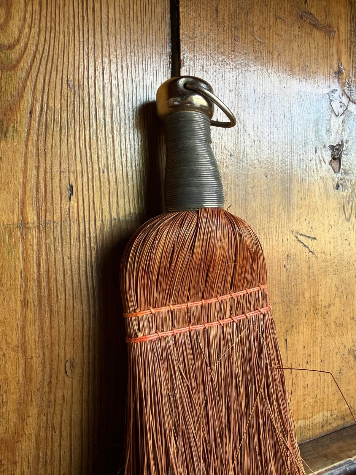 Vintage hand broom - House on Horizon