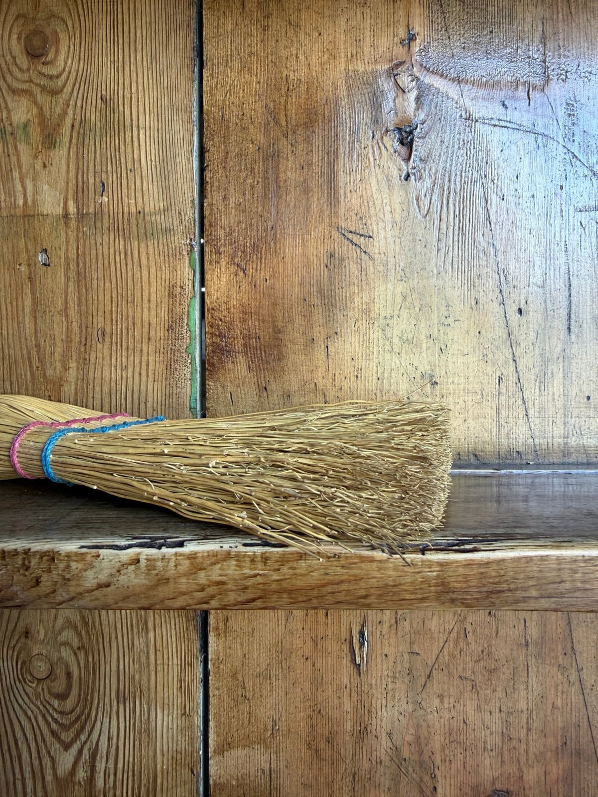 Vintage hand broom - House on Horizon