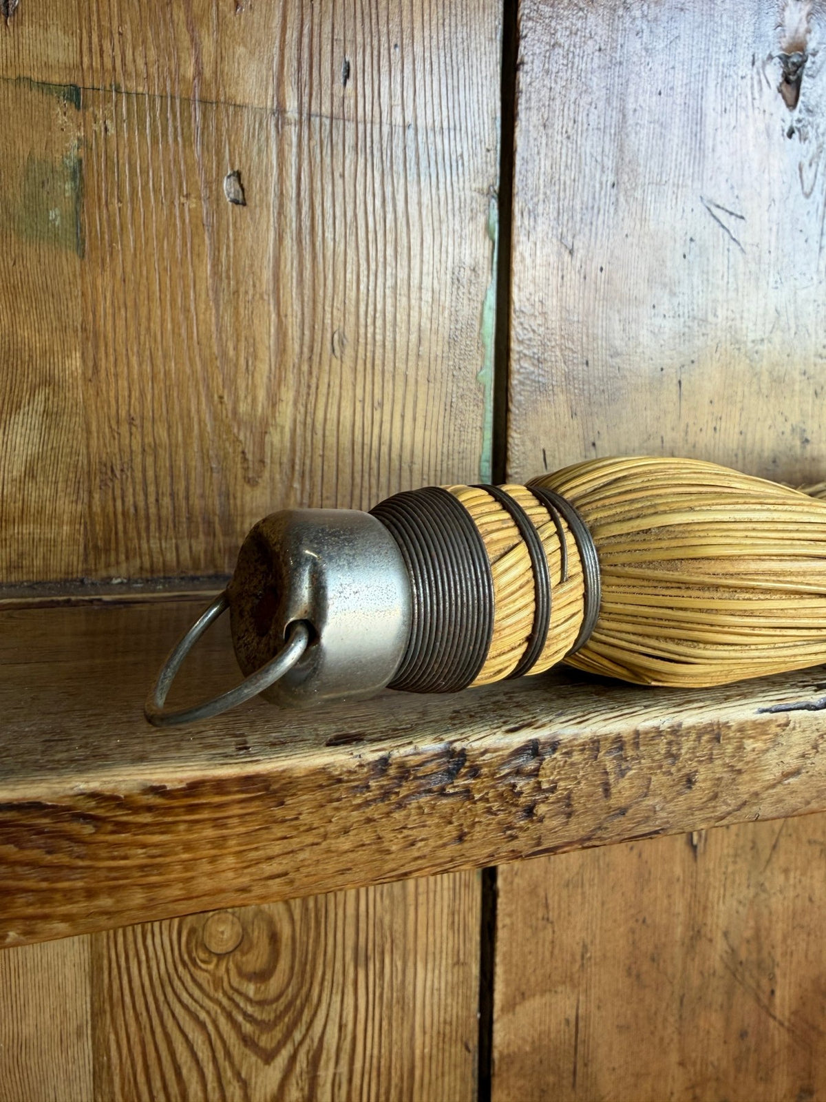 Vintage hand broom - House on Horizon