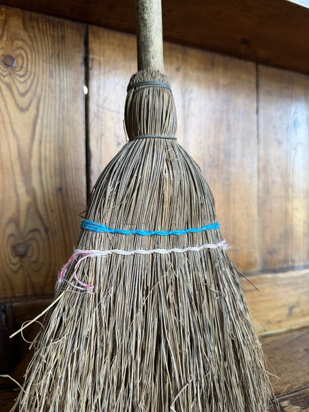 Vintage hand broom - House on Horizon