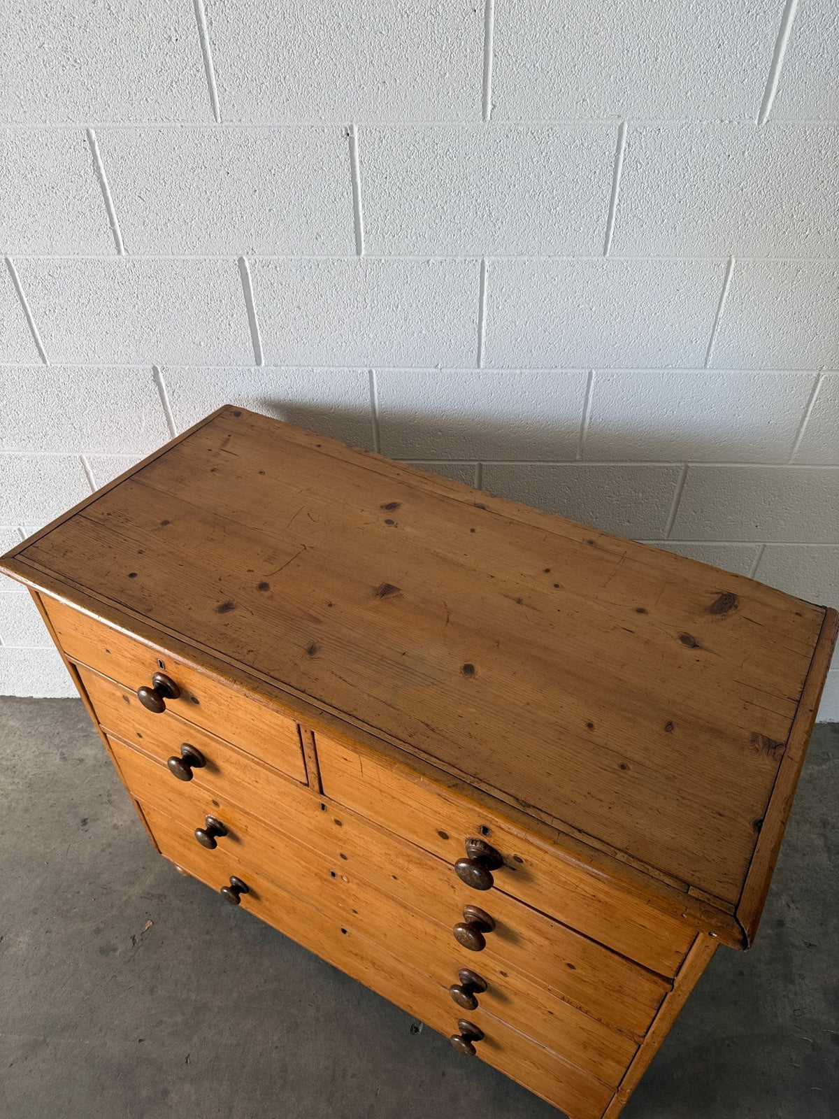 Warm antique pine 2 over 3 chest of drawers - House on Horizon
