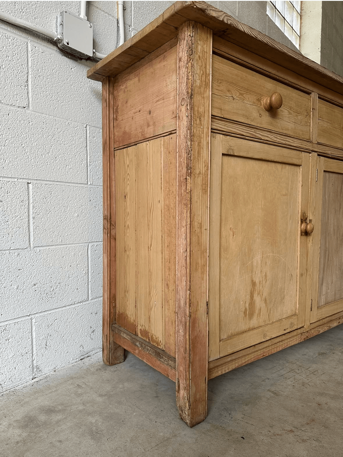 Weathered Victorian pine sideboard - House on Horizon