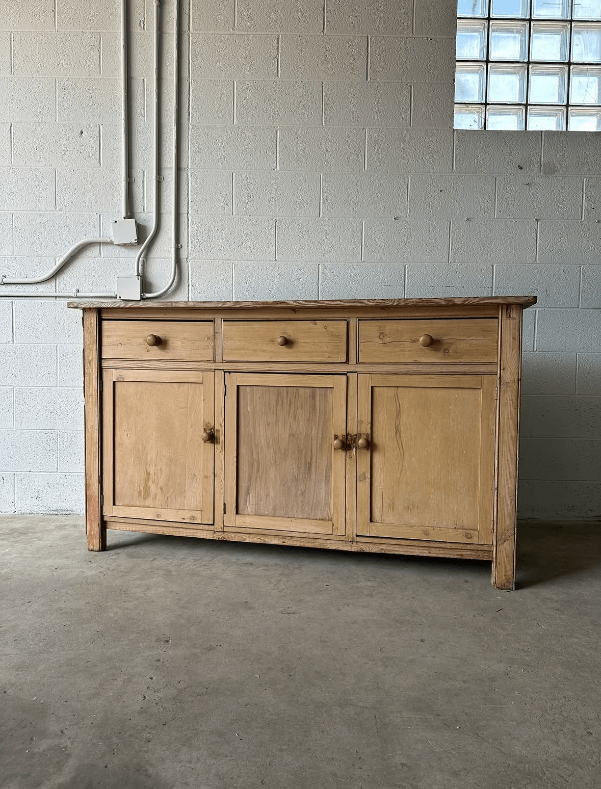 Weathered Victorian pine sideboard - House on Horizon