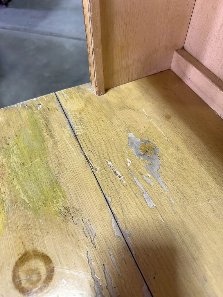 Victorian-style pine kitchen dresser in light yellow